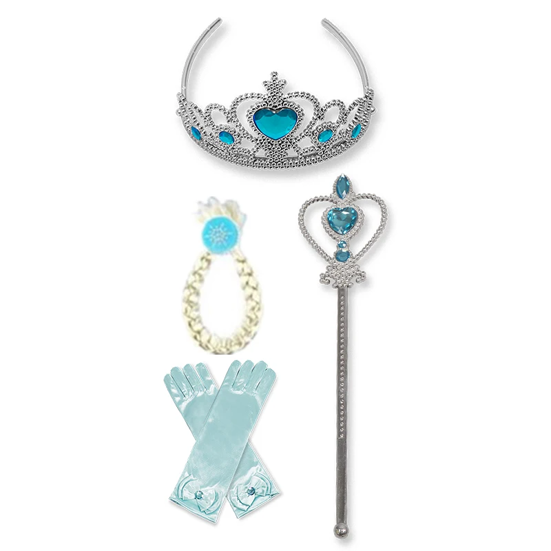 accessories 2 Красивая одежда для девочек «Холодное сердце» 2 Анна, Эльза, Платье для косплея для девочек со шнуровкой вечерние костюм принцессы; vestidos infatil Размеры возраст 4-10 лет - Цвет: accessories 2