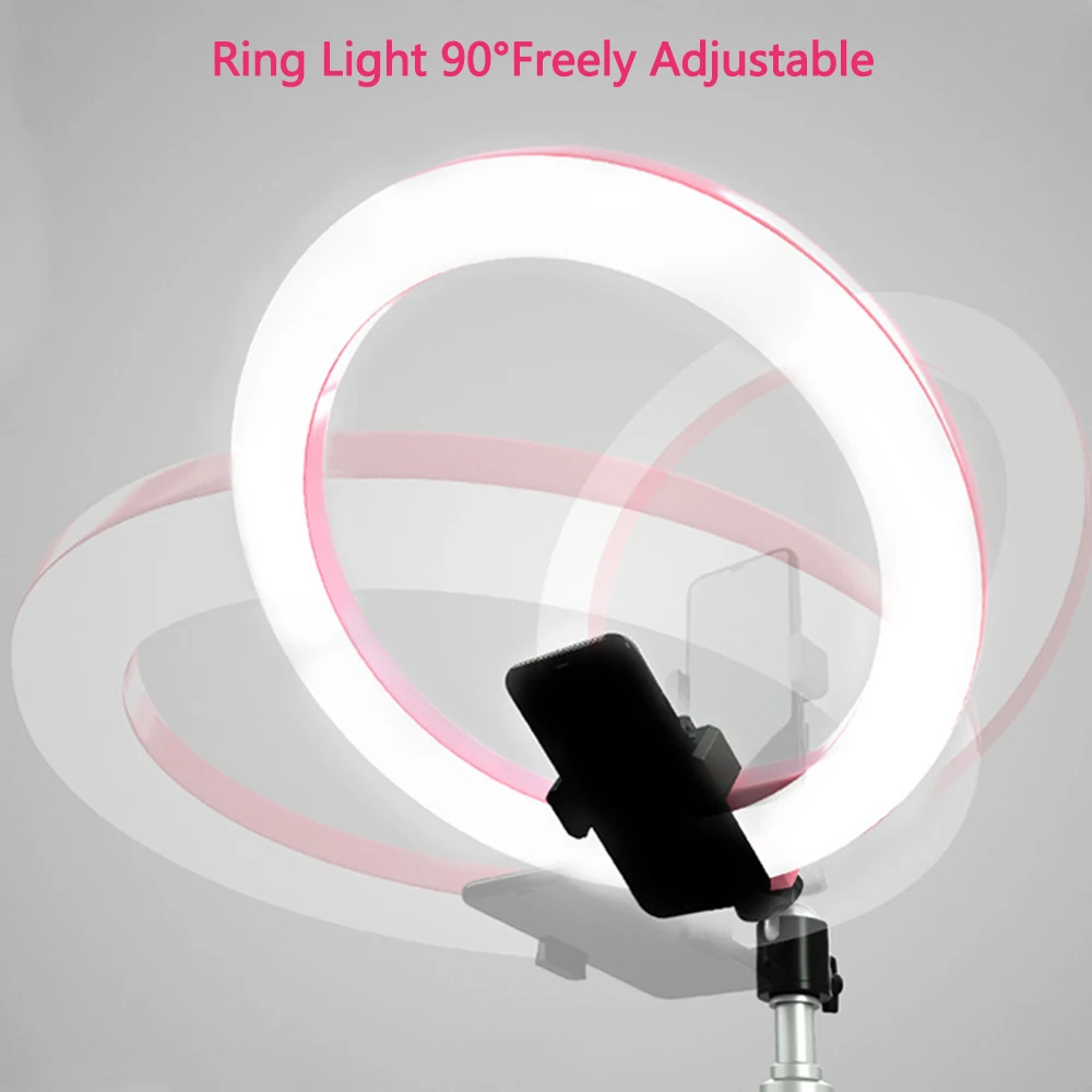 Светодиодный кольцевой светильник для селфи, заполняющий светильник, светильник для мобильного телефона с регулируемой яркостью, 5500 K, 30 см, красивый Автоспуск, заполняющий светильник для смартфона, макияж