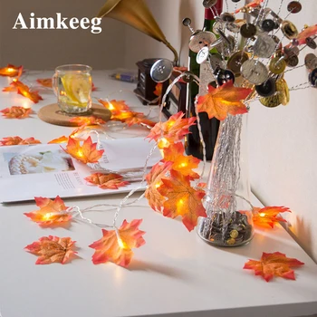 

10/20/30/led Maple Leaves Light String Led Garland Fairy Lights Decoration Lamp for Home DIY Decor Christmas Holiday Lighting