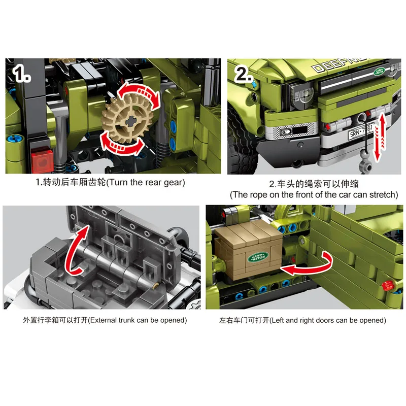 Новый Guardian внедорожный автомобиль Land Car Rover Fit Technic Defender 42110 модель мини кирпичи