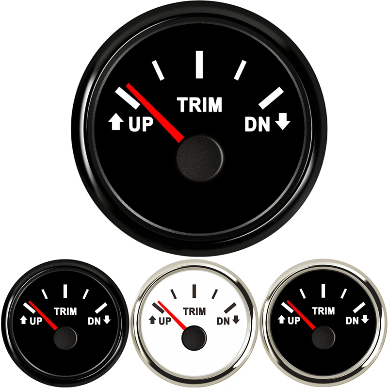 

24v 12v 52mm Trim Gauge Up Down Waterproof Trim Meters 2'' Balance Instrument for Yacht Bus Auto Boat Truck 0-190ohm 167-10 ohm