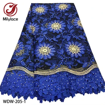 

African Lace Fabric 2019 Embroidered Nigerian Laces Fabric High Quality French Tulle Lace Fabric for Women Dress WDW-205