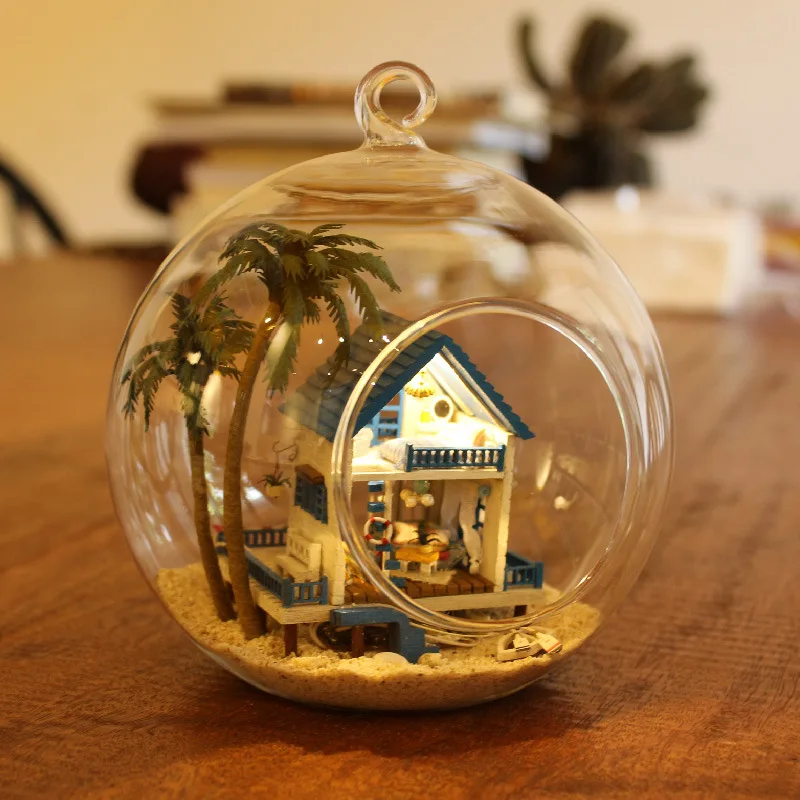 

Special Offer DIY Hut Romantic Aegean Sea Glass Ball Handmade Assembled House Model Jigsaw Puzzle