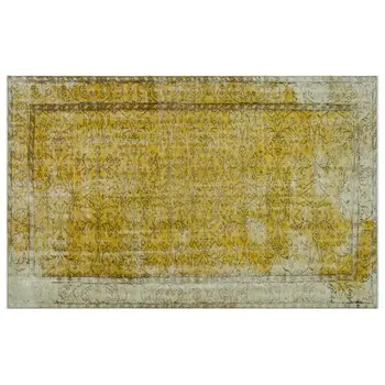 

Handmade Yellow Vintage Overdyed Turkish Area Rug 166x262 Cm-5'5''X8'7''