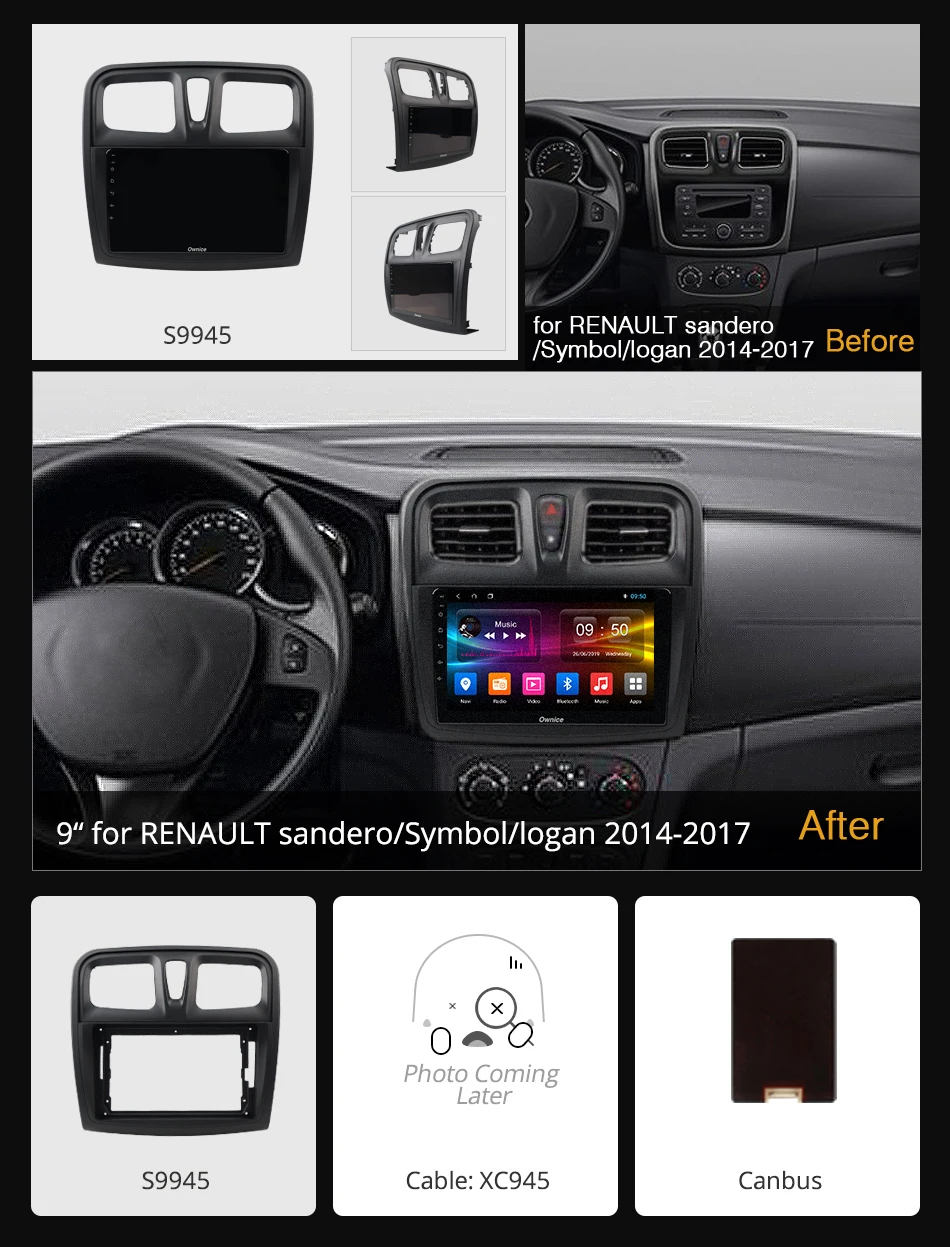 Панорамная камера 360 ° Android 9,0 8 ядерный 4G+ 64G gps радио CarPlay DSP SPDIF Автомобильный плеер для Renault Dacia Sandero Symbol Logan