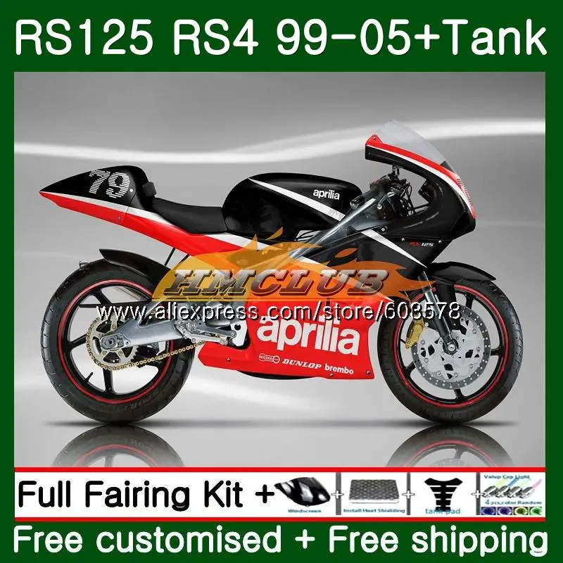 RS125R для Aprilia RS 125 RS125 99 01 02 03 04 05 черный, красный 44CL. 8 RS4 RS-125 RSV125 R 1999 2000 2001 2002 2003 2005 обтекатель - Цвет: No. 1