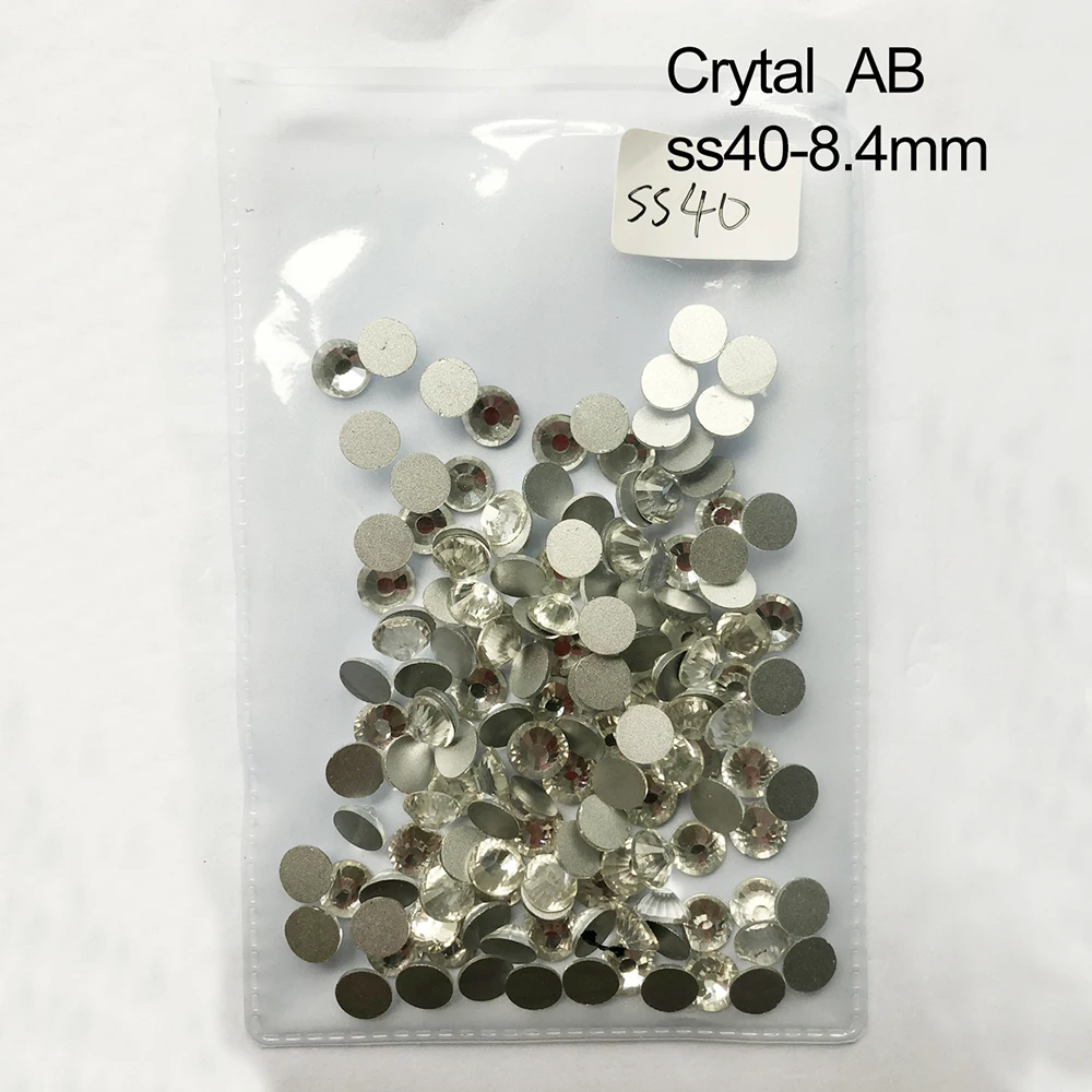 144pcs SS40 1440 шт стеклянные 3D Стразы для дизайна ногтей драгоценные камни для украшения ногтей хрустальные стразы AB Камни SS3-SS10 - Цвет: 144pcs SS40