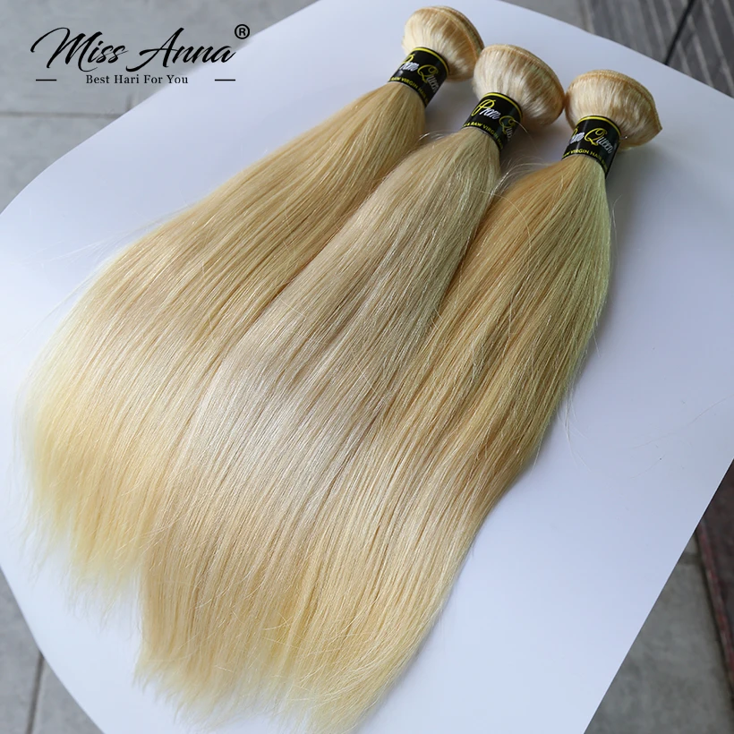 Missanna 613 Bundle Brazilian human hair bundles Weave 10-40 Inch Long Hair Bundles Straight Honey Blonde Bundles