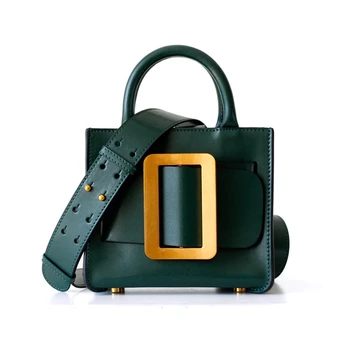 

Burminsa Small Genuine Leather Handbags Wide Strap Ladies Shoulder Bags Belt Unique Design Crossbody Bags For Women Summer 2020