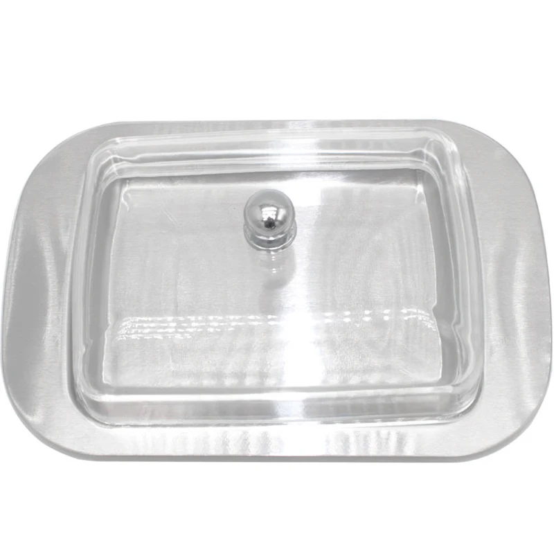 Горячая нержавеющая сталь масло блюдо коробка контейнер для хранения сыра держатель с крышкой NDS