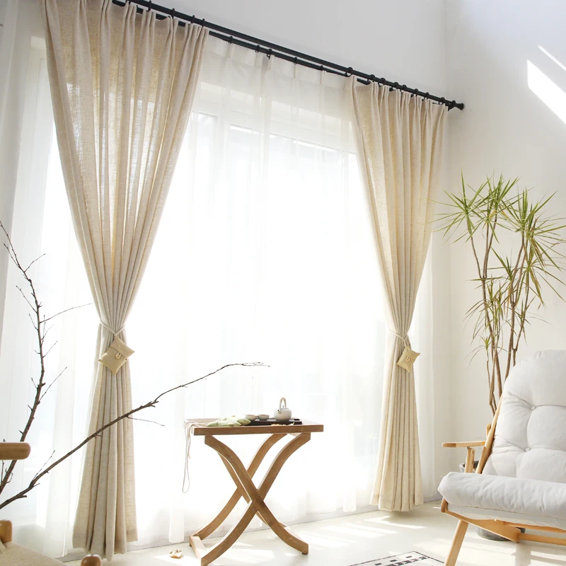 window curtains Japanese cotton linen curtain yarn curtains for bedroom living room curtains for study curtain living room set plan curtain yarn eyelet curtains