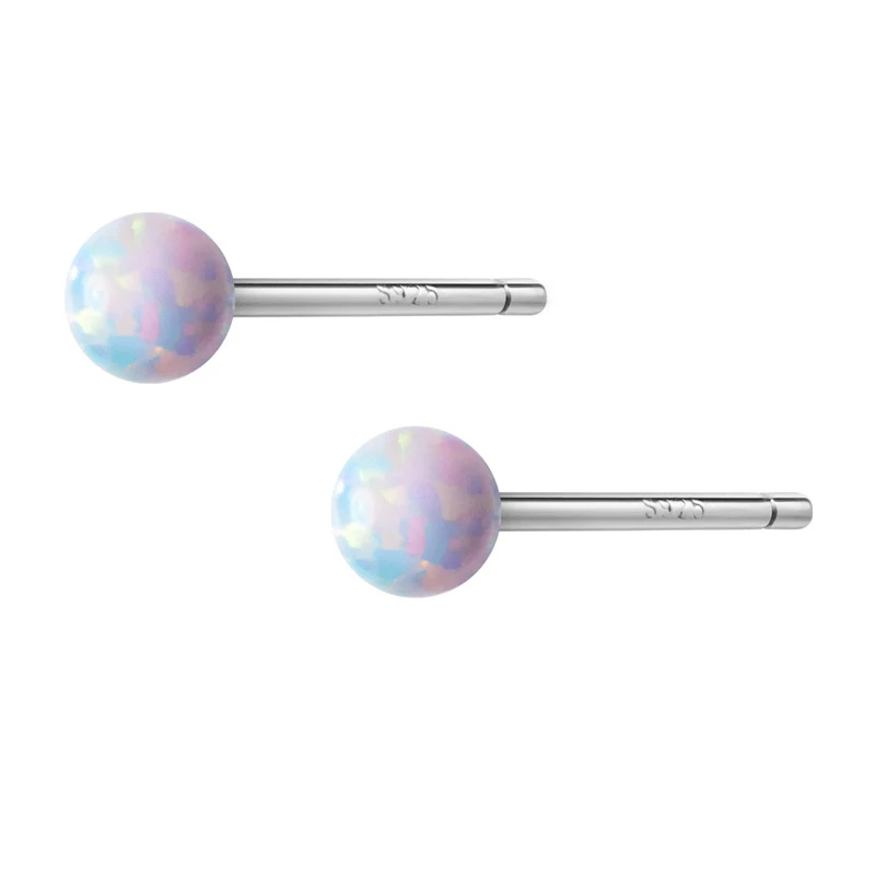 MloveAcc Сияющий Камень Серьги гвоздики стерлингового серебра 925 серьги в виде прозрачных шаров бусины Серьги в Корейском стиле модные украшения