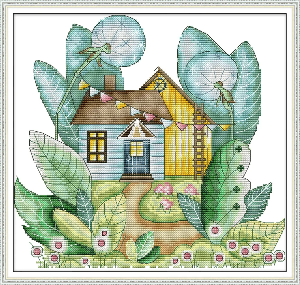 Magic Cabin - Summer DMC Counted Chinese Cross Stitch Kits Printed Cross-Stitch Set Embroidery Needlework | Дом и сад