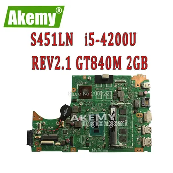 

For Asus S451 S451L V451 V451L S451LN S451LB Laptop motherboard REV2.1 i5-4200u GT840M mainboard 60NB05D0-MB1211 100% tested
