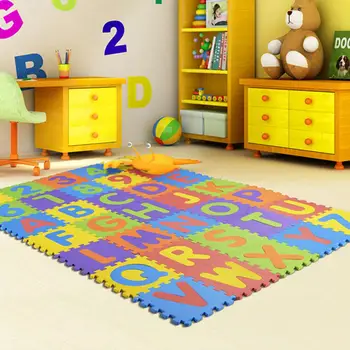

32cmx32cmx36Pcs Nonslip Puzzle Floor Mat for Kids Game Playing Random Color