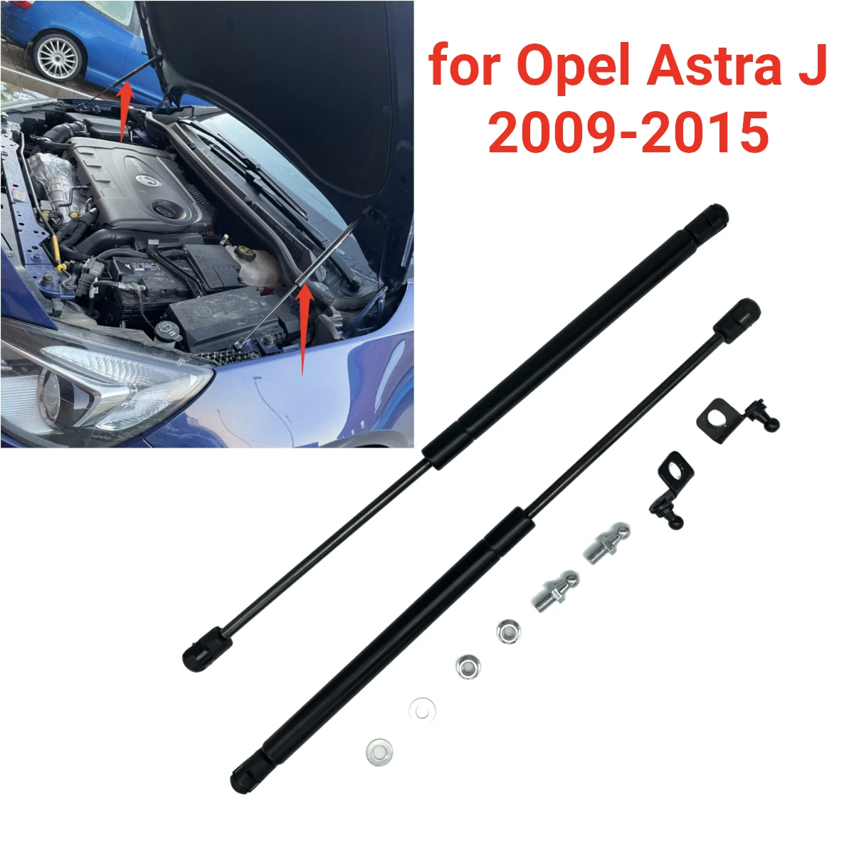 

Car Front Hood Bonnet Gas Spring Strut Shock Damper Lift Support Bar for Opel Holden Astra J Vauxhall MK6 GTC 2009- 2014 2015