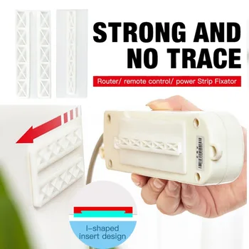 

3pcs Self Adhesive Wall Mount Power Strip Fixator Punch-Free Seamless Power Strip Holder Stand Fixed Fixed Socket WiFi Router 1