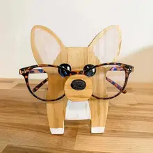 

Animal Glasses Frame Arts Crafts Cute Cat Storage Holder Desktop Wood Ornaments Manual Dog Storage Rack Home Office Accessories