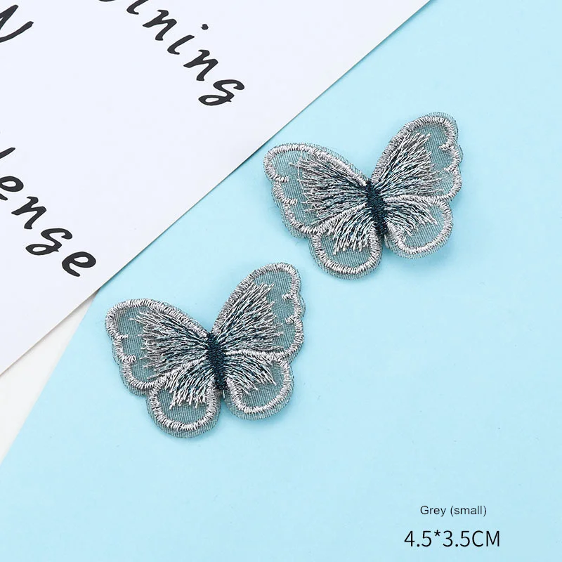 1.Grey (small) 20 шт кружевная вышивка мини декоративное украшение в виде бабочек аксессуары DIY серьги ожерелье ювелирные украшения старинные ремесла швейный материал - Цвет: 1.Grey (small)