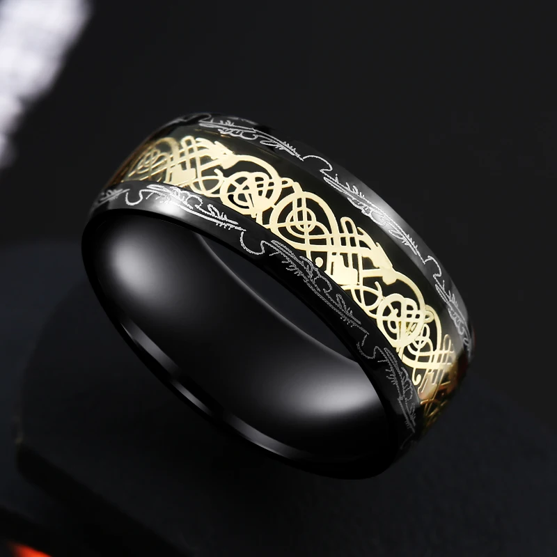 gold colour Байер 316L нержавеющая сталь для мужчин нос Викинг Свадебный дракон кольцо для амулет линкор кран модные украшения LR-R050 - Цвет основного камня: gold colour