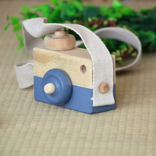 Cute Wooden Toy Camera Camera Photography Prop Decoration Baby Kids Hanging  Children Educational Toy Birthday Christmas Gifts 3