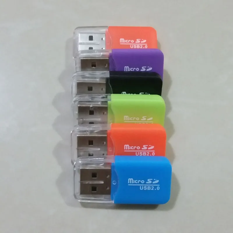 1PC New Portable Mini Diamond USB 2.0 Hi-Speed Micro SD SDHC TF Card Reader Random Color