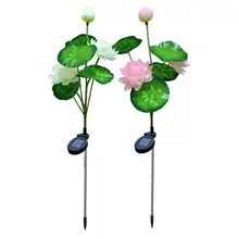 3LED Solar Simulation Lotus Flower Light Garden Landscape Decorative Lamp