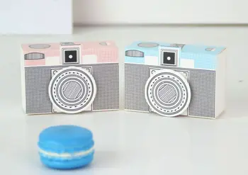 

50pcs Cute Camera Candy Box Small Paper Box Handmade Soap Packaging Box Baby Shower Party Favor Box