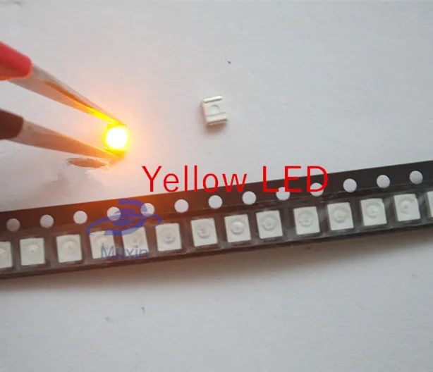 100 шт. SMD 0402 0603 0805 2835 3528 1206 5050 5730 3014 Светодиод желтый светоизлучающий диод супер