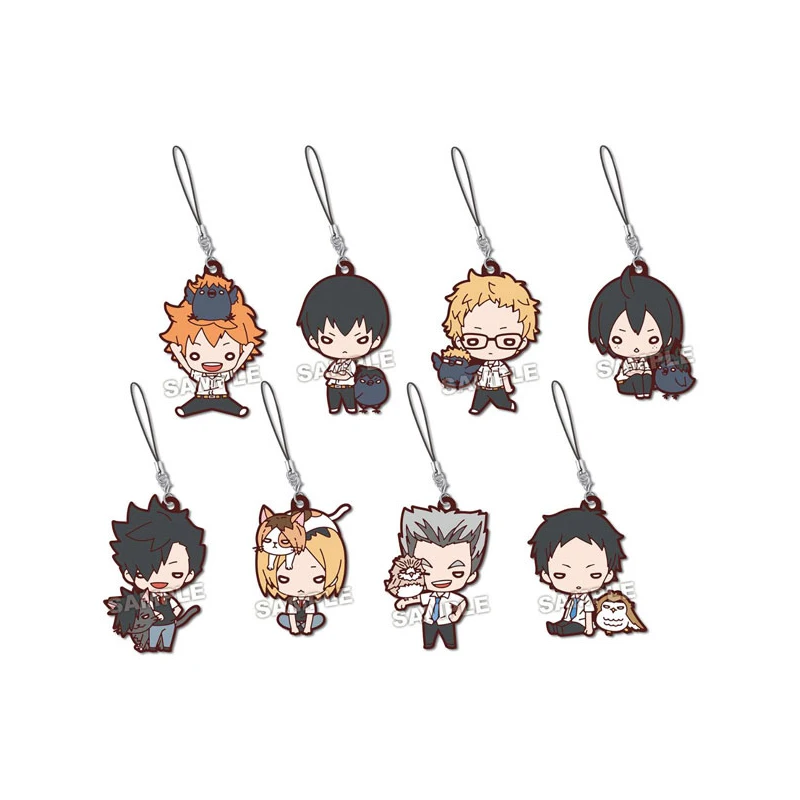 Haikyuu! Аниме Хината Tobio Bokuto Koutarou Kuroo Tetsuro Kozume Kenma животное версия резиновый брелок |