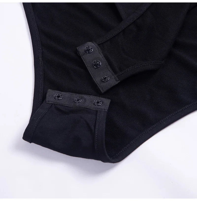 2020 Turtleneck Long Sleeve Bodysuits Women Casual Letter Printed Mock Neck Spring Autumn Skinny Tops Playsuits Moda Feminina