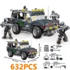 World War 2 Humvee WW2 Soldiers Armored Vehicle Military City Police SWAT Army Building Blocks Bricks Enlightenment Kids Toys 1