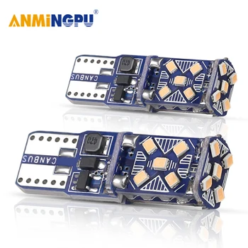 

ANMINGPU 2X T10 Led Bulbs 15 2016Chips W5W Led Lamp Interior Wedge Lights License Plate Light Dome Lamp 12V White Yellow Red