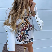 ^#Cheap Women Printed Metal Button Detail Blouse Autumn Office Lady Casual Round Neck Solid Long Sleeve Shirt Elegant Tops Pullover D30 ^#Cheap Women Printed Metal Button Detail Blouse Autumn Office Lady Casual Round Neck Solid Long Sleeve Shirt Elegant Tops Pullover D30