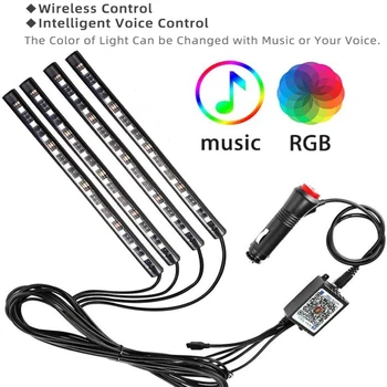 

car led light RGB LED Strip Light With USB Wireless Remote Music Control Multiple Modes