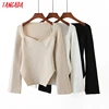 Tangada fall 2022 women sexy slim sweater cashmere square collar knitted pullover sweater high quality jumper SP03 ► Photo 3/5