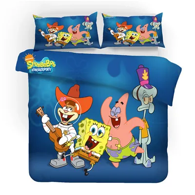 3 Набор постельного белья с 3d принтом SpongeBob SquarePants Подарочный пододеяльник для друзей набор домашнего текстиля - Цвет: 3