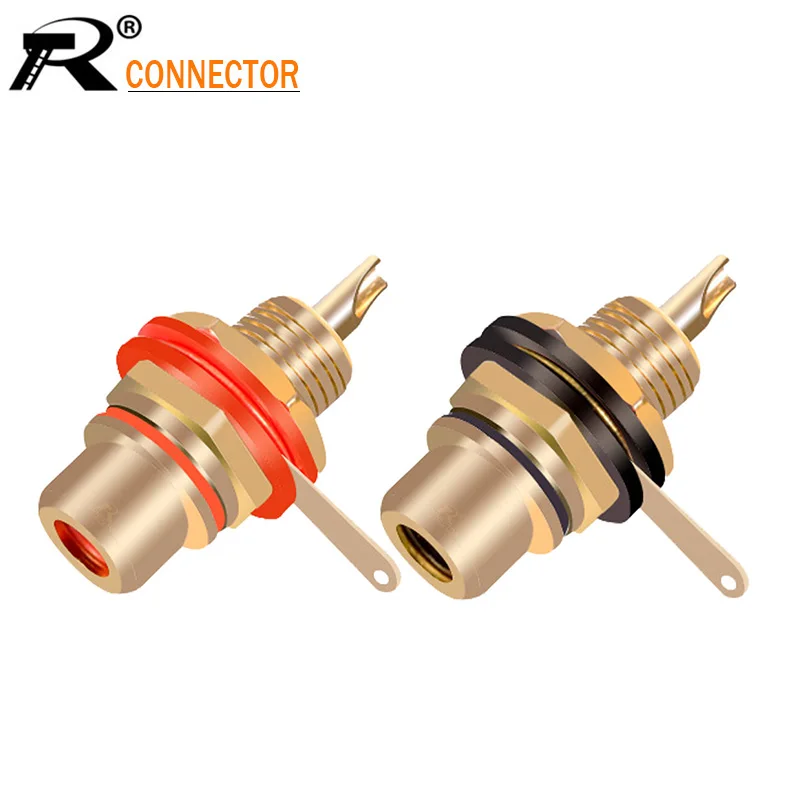 Позолоченный разъем RCA Jack, 1 пара, крепление на панель, аудио разъем, штепсельная вилка с гайкой, припой, оптовая продажа, 2 шт. Позолоченный разъем RCA Jack, 1 пара, крепление на панель, аудио разъем, штепсельная вилка с гайкой, припой, оптовая продажа, 2 шт.