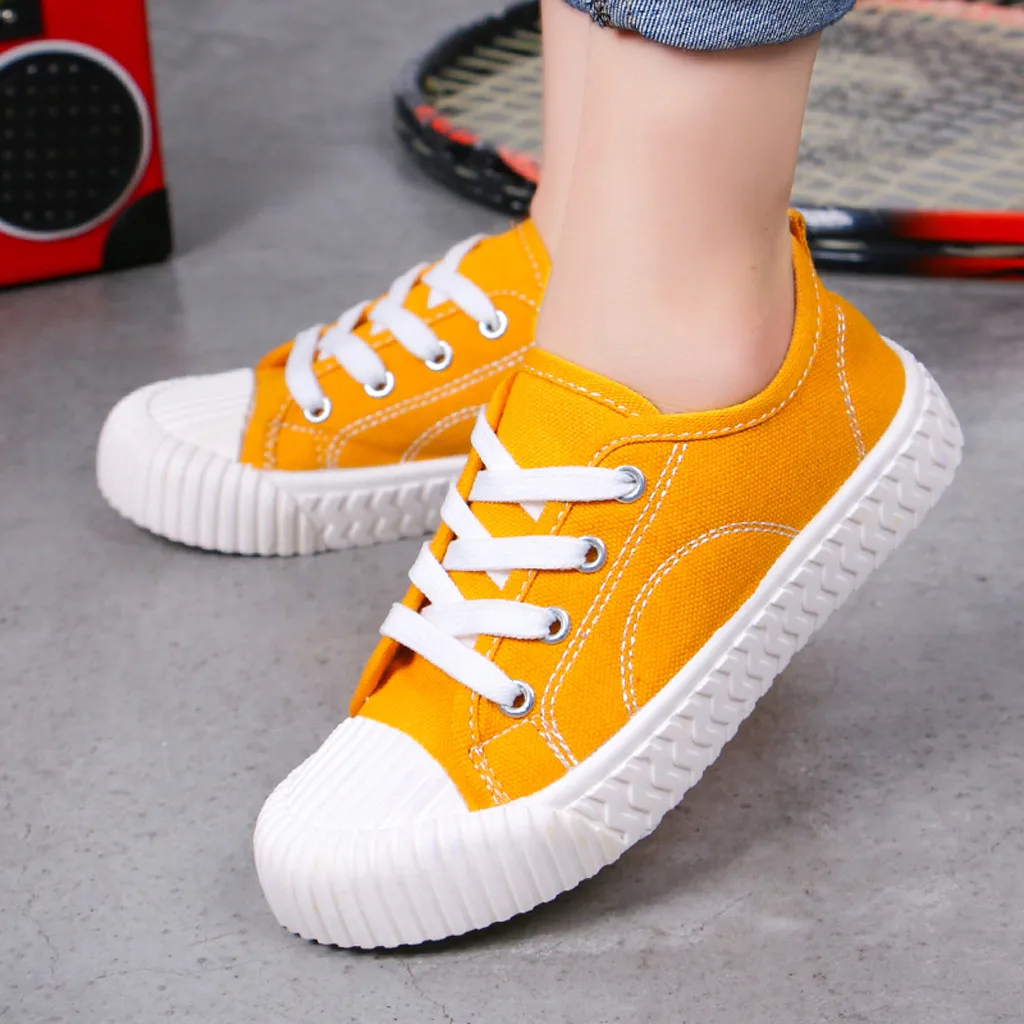 Toddler Infant kids shoes Boys Girls Baby Shoes Solid Flat Canvas Sneakers Footwear chaussures enfant fille детская обувь#B40