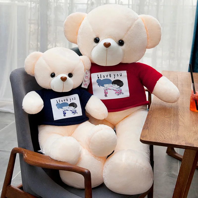 

New Style Creative Large Size Sweater Couple Bear Doll Teddy Bear Doll Girl'S Birthday Gift