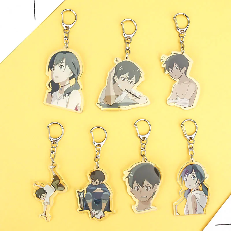 Anime Weathering With You Key Chain Acrylic Cartoon Key Ring New Hot Car Keychains Tenki no Ko