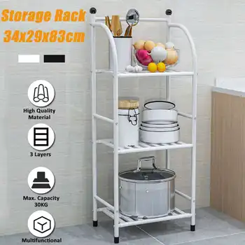 

3 Layer Kitchen Storage Rack High Quality Assemble Stainless steel Bathroom Shelf Space Saving Organizer for Living Room