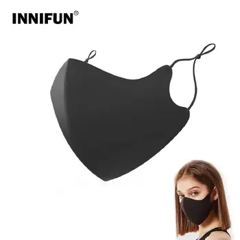 

3 Layers Reusable Face Mask Dustproof Breathable Mouth Mask Anit Smog Fog Haze Adjustable Breathing Protector Masque Noir