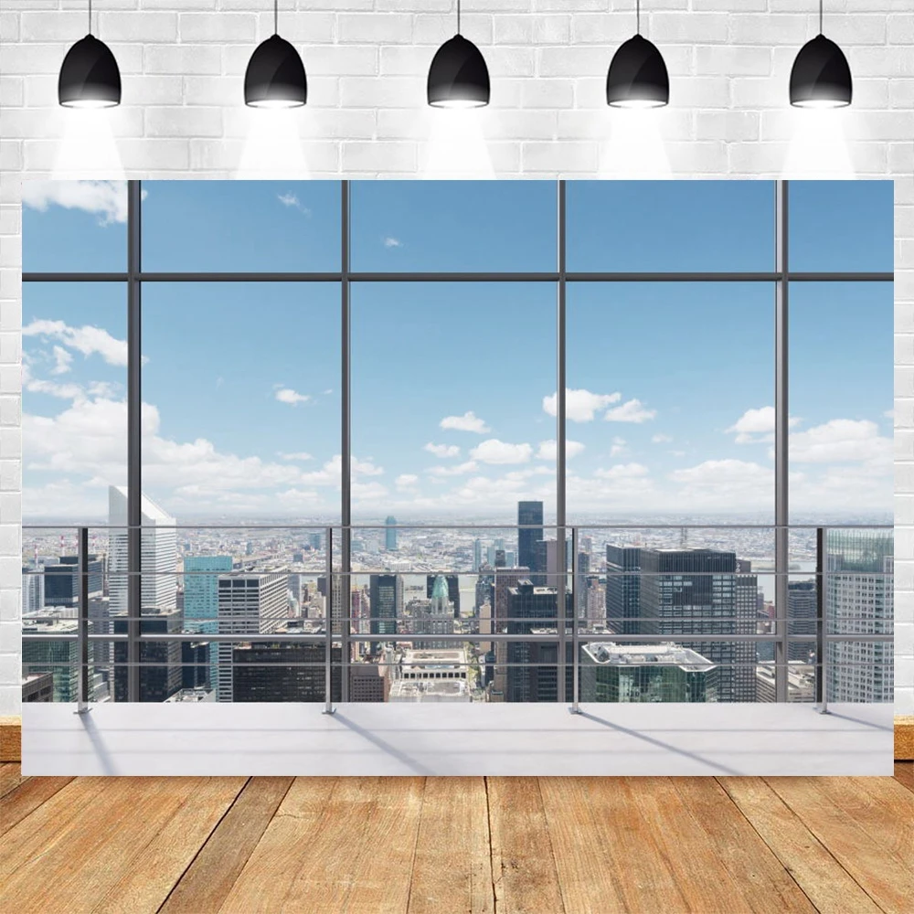 

Business Office Backdrop Photography Interior Casement Window Work at Home Modern Fat Furniture Apartment Decoration Residential