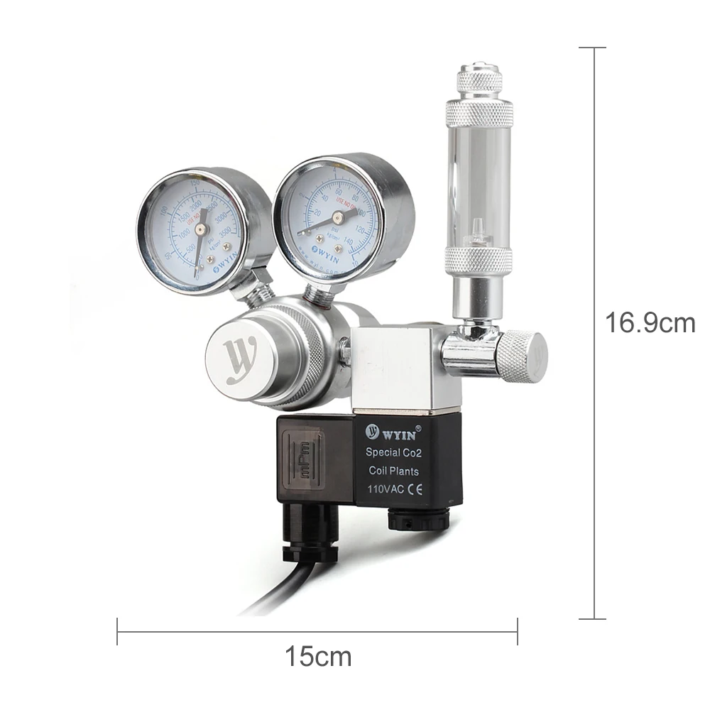 Аквариум Co2 регулятор с обратным клапаном счетчик пузырьков Co2 редукционный клапан Diy аквариум Соленоидный клапан