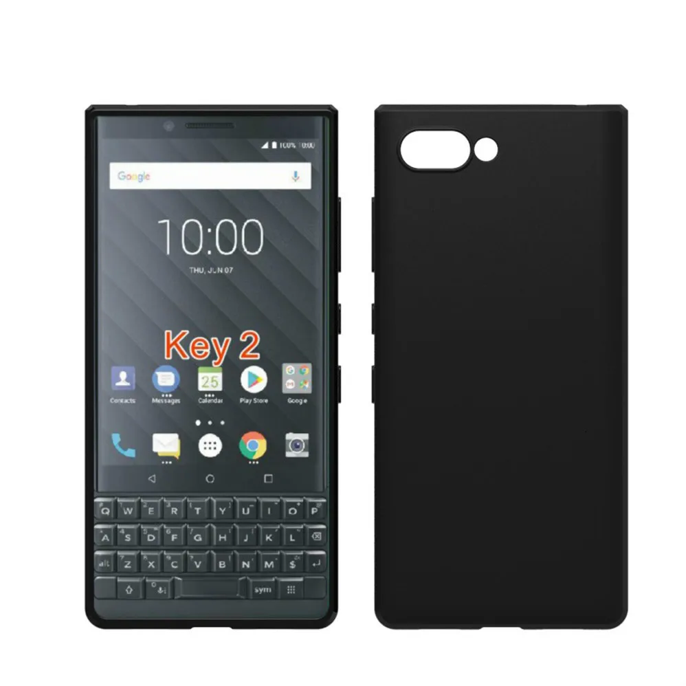 Матовый черный чехол для Blackberry Key2 key 2 BBF100, мягкий силиконовый чехол из ТПУ, черная матовая задняя крышка для Blackberry Key2