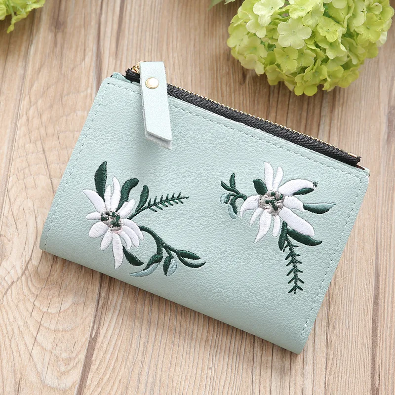 

2019 New Mini Flower Printing Women Wallet Zipper Around Bank Card Holder Girl Wallet Zipper Coin Purse Wallet Zipper for Women