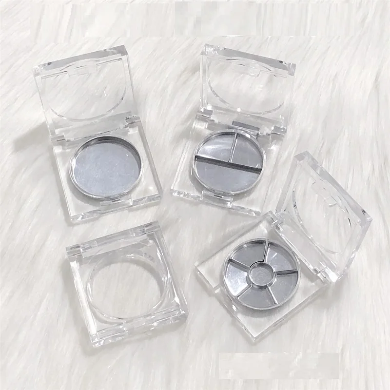 

Transparent Empty Eyeshadow Palette Square Cosmetic Container Refillable Powder Compact Makeup Lipstick Blusher Case 10pcs