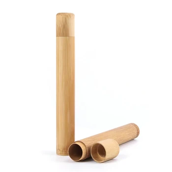 

21*2.5cm Portable Eco-friendly Bamboo Toothbrushes Storage Box Antibacterial Organic Novelty Wooden Box For Travel Hot Sale 2020