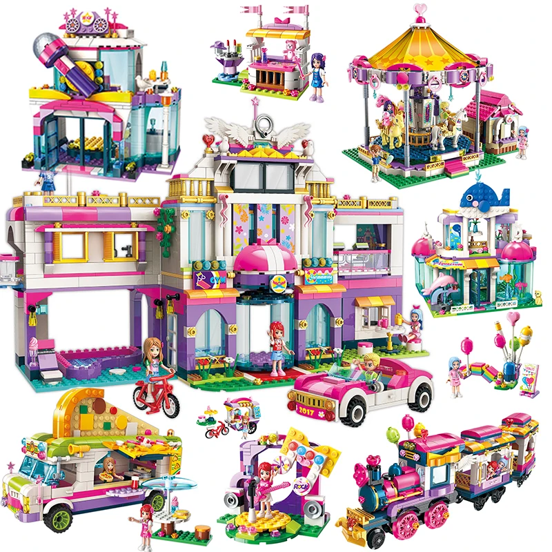 

City Heartlake Castle Playground Building Blocks Bricks Kits Education Toys for Girls Gift Compatible with Legoinglys Friends